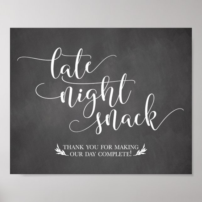 Late Night Snacks Favour Sign (Front)