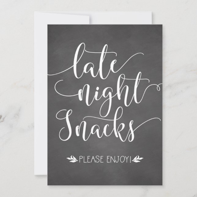 Late Night Snacks Favour Sign (Front)