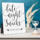 Late Night Snacks Favour Sign