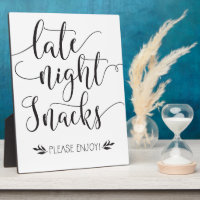 Late Night Snacks Favour Sign