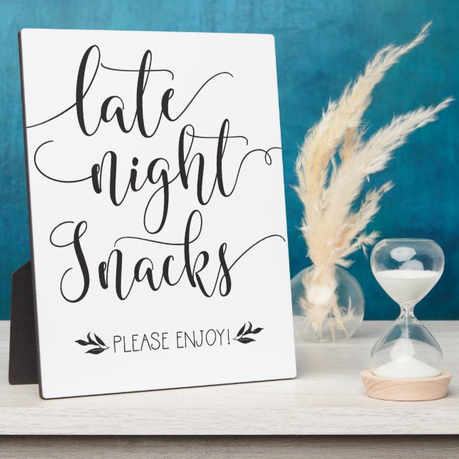 Late Night Snacks Favour Sign Plaque (Side)