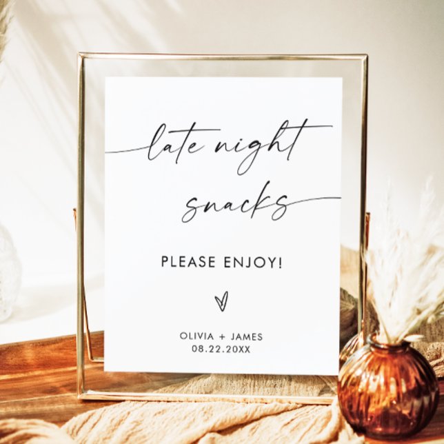 Late Night Snacks Wedding Sign, Wedding Snack Bar  Poster (Creator Uploaded)