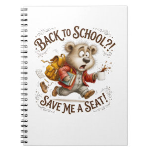 Late Panic Grizzly Morning Coffee Rush Notebook