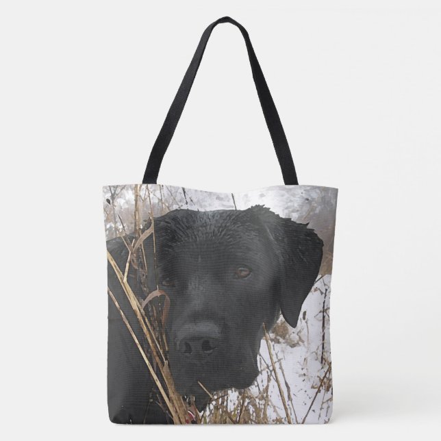 Late Season Hunt - Black Lab - Labrador Tote Bag (Back)