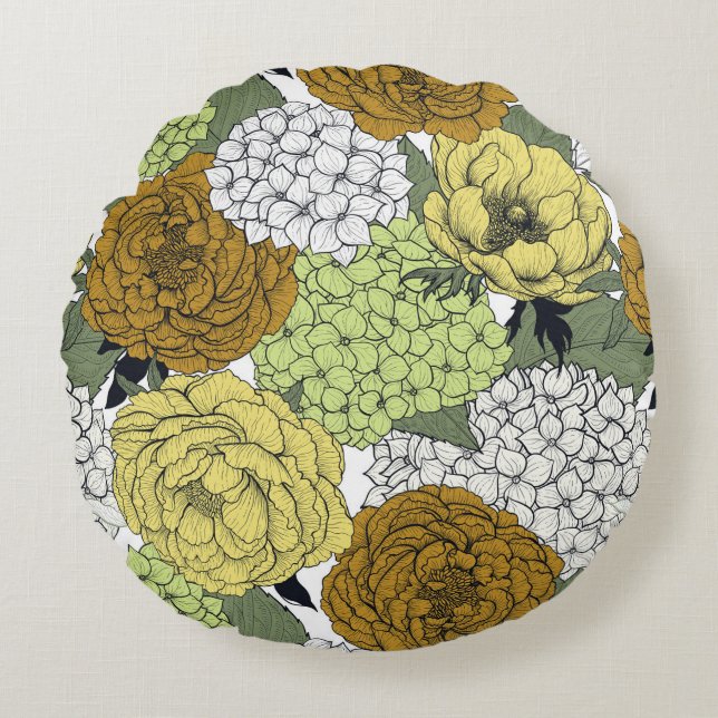 Late spring garden 2 round cushion (Front)