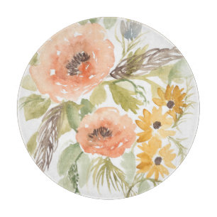 Late Summer Flowers I Cutting Board