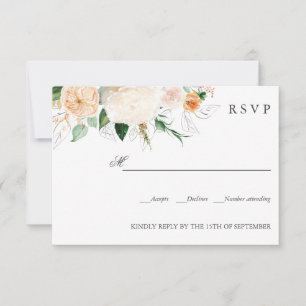 Late summer Orange Botanical WEDDING RSVP 