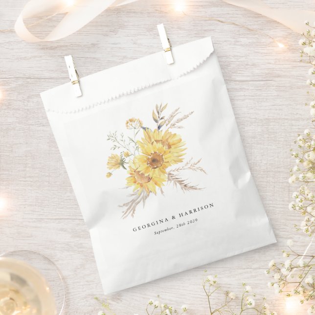 Late Summer Sunflower Wedding Favour Bags (Clipped)