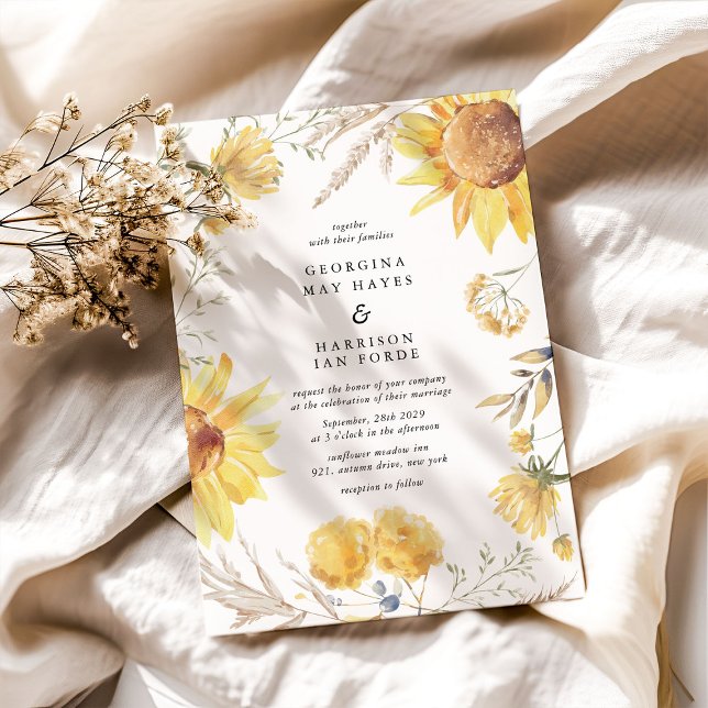 Late Summer Sunflower Wedding Invitation (Creator Uploaded)