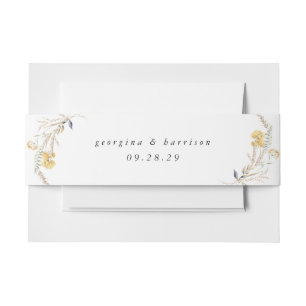 Late Summer Sunflower Wedding Invitation Belly Band