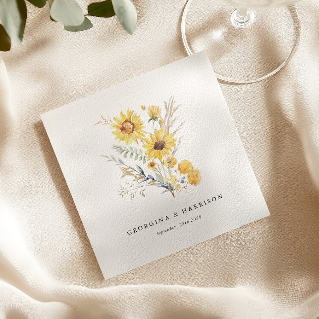 Late Summer Sunflower Wedding Napkin (Creator Uploaded)
