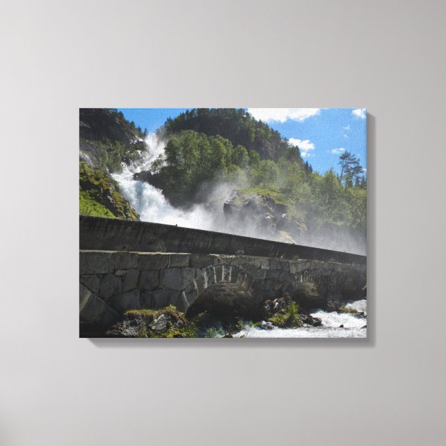 Latefossen waterfall in Norway canvas Print (Front)