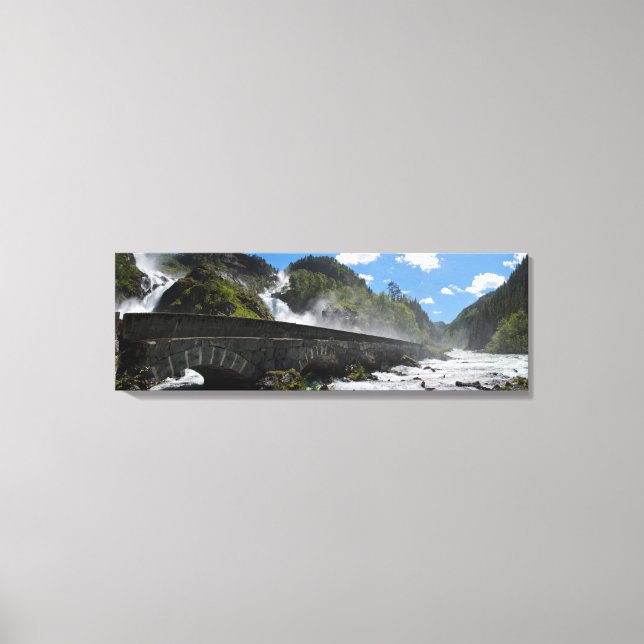 Latefossen waterfall in Norway canvas Print (Front)