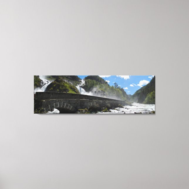 Latefossen waterfall in Norway canvas Print (Front)
