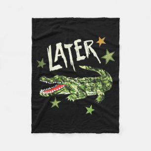 Later After While Camo Alligator Crocodile Summer Fleece Blanket