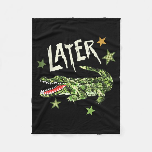 Later After While Camo Alligator Crocodile Summer Fleece Blanket (Front)