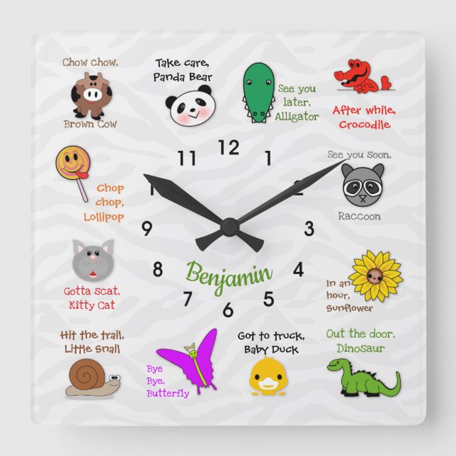 Later, Alligator Rhyme Wall Clock (Front)
