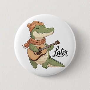 “Later, Alligator” T-Shirt 6 Cm Round Badge