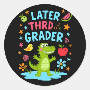 Later Gator Funny Alligator Kids Cute Third Classic Round Sticker