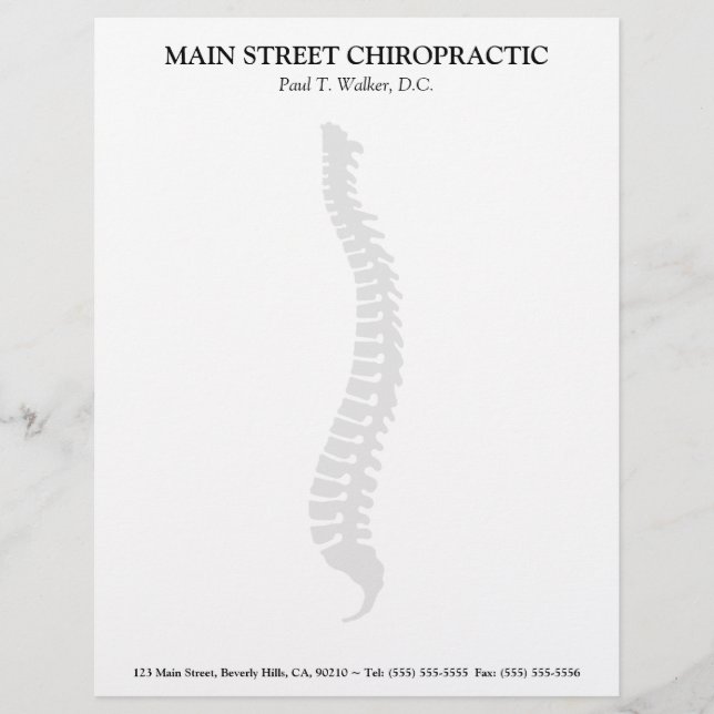 Lateral Spine Chiropractic Letterhead Design (Front)
