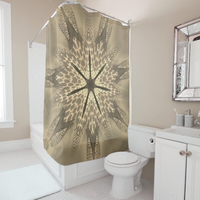 Lates Cheetah Safari Africa Animal Print Design Shower Curtain (In Situ)