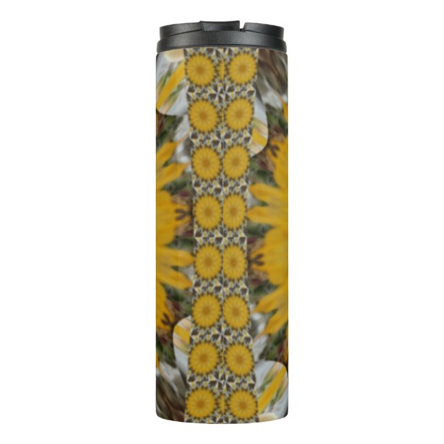 Latest African Traditional Sun Flower Art Print Thermal Tumbler (Back)
