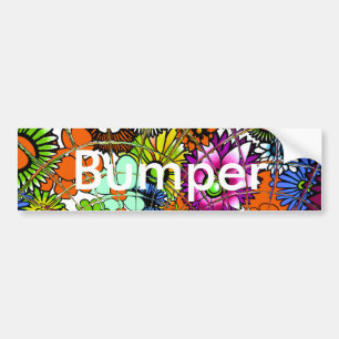 Latest Colourful Amazing Floral Pattern Design Art Bumper Sticker