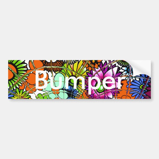 Latest Colourful Amazing Floral Pattern Design Art Bumper Sticker (Front)