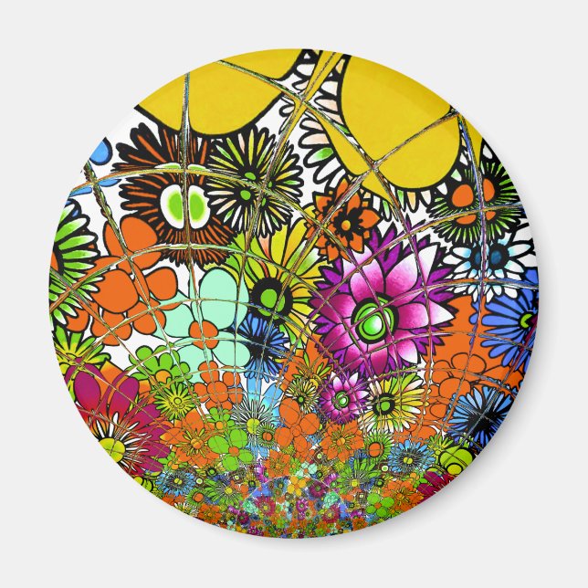 Latest Colourful Amazing Floral Pattern Design Art Magnet (Front)