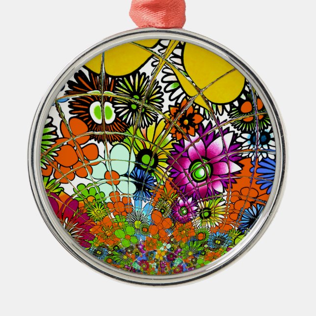 Latest Colourful Amazing Floral Pattern Design Art Metal Tree Decoration (Front)