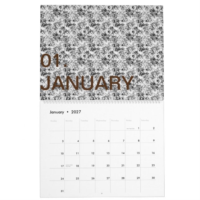 Latest Custom TextLogo Calendar (Jan 2027)