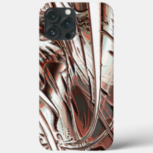 Latest digital image recycling, red brown to beige iPhone 13 pro max case