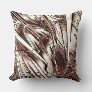Latest digital image recycling, red brown to beige cushion