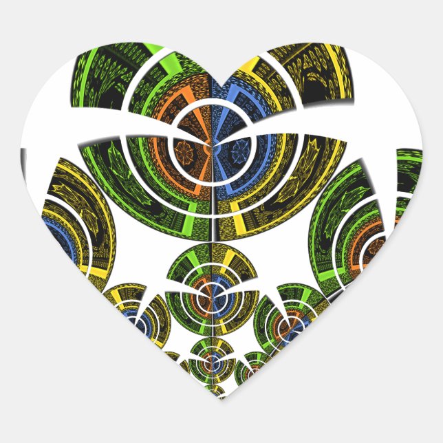 Latest edgy African Maasai Tribal culture pattern  Heart Sticker (Front)