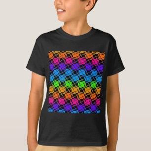 Latest Edgy Colourful Chequered Rainbow Pattern   T-Shirt