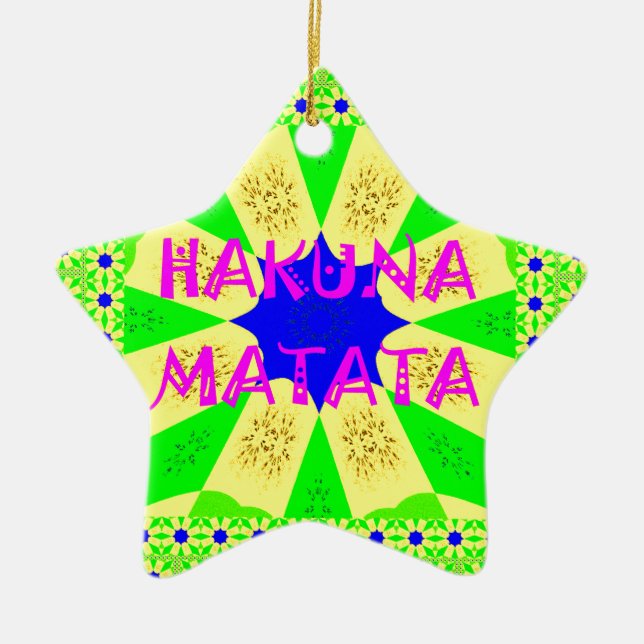 Latest Hakuna Matata Beautiful Amazing Design Colo Ceramic Tree Decoration (Front)