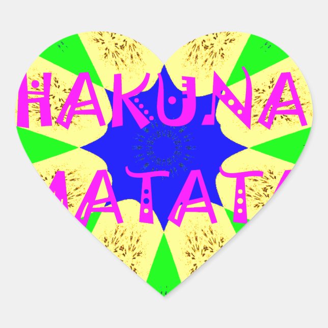 Latest Hakuna Matata Beautiful Amazing Design Colo Heart Sticker (Front)