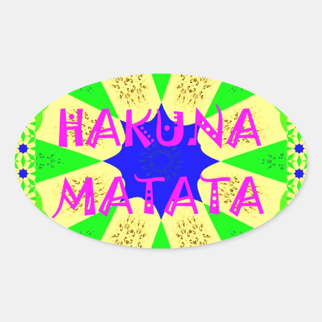 Latest Hakuna Matata Beautiful Amazing Design Colo Oval Sticker (Front)