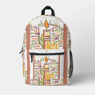 Latest Light Text Art  cute candle Flame inspired  Printed Backpack