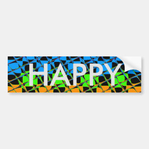 Latest lovely edgy rainbow colours chequered desig bumper sticker