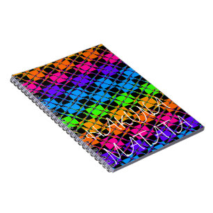 Latest lovely edgy rainbow colours chequered desig notebook