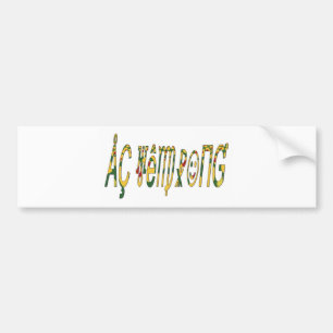 Latest Red Golden Green Achempong Bumper Sticker