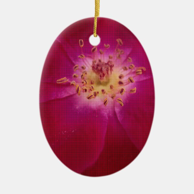 Latest Valentine Day Chequered Rose Ceramic Tree Decoration (Front)