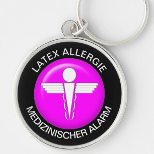 LATEX ALLERGIE  Medical Alert - Button Keychain