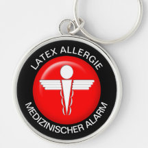 LATEX ALLERGIE  Medical Alert - Button Keychain
