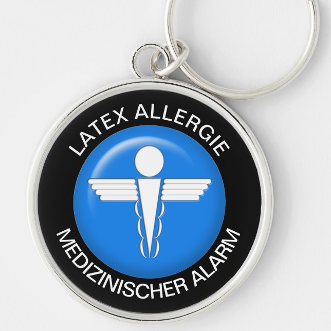 LATEX ALLERGIE  Medical Alert - Button Keychain (Front)