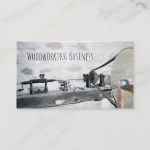 Lathe, Antique Milling Industrial Woodworking Wood Business Card