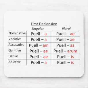Latin 1st Singular Mouse Mat