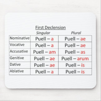 Latin 1st Singular Mouse Mat