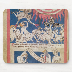 Latin 7253 15 675, f.4v: Job being tested by God Mouse Mat